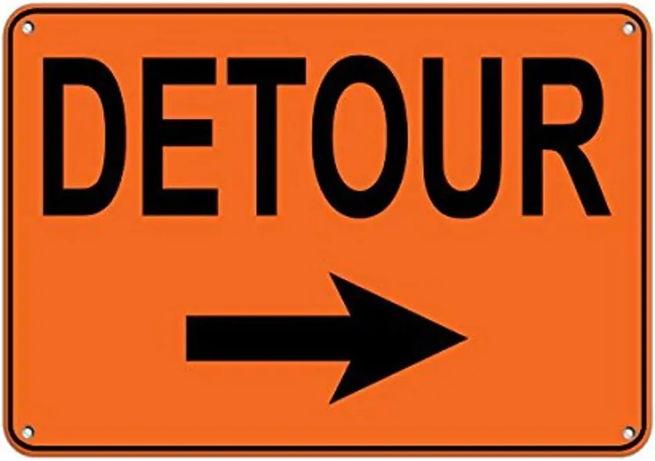 Road Signs Right Detour Style 2 Traffic Sign Warning Sign