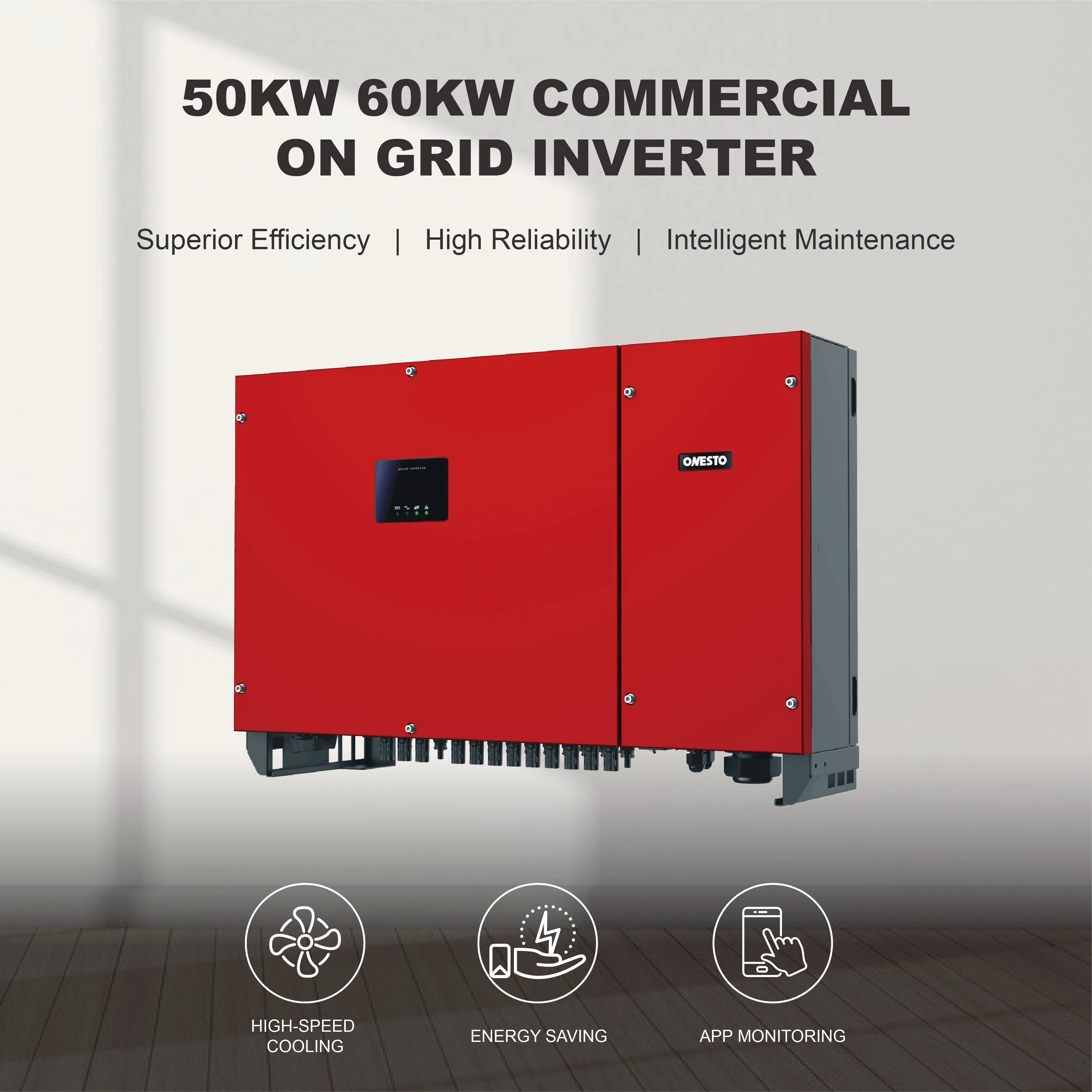 High Efficiency 99% Three Phase Quad MPPT Solar Inverter for Large Scale Industrial Commercial Sites