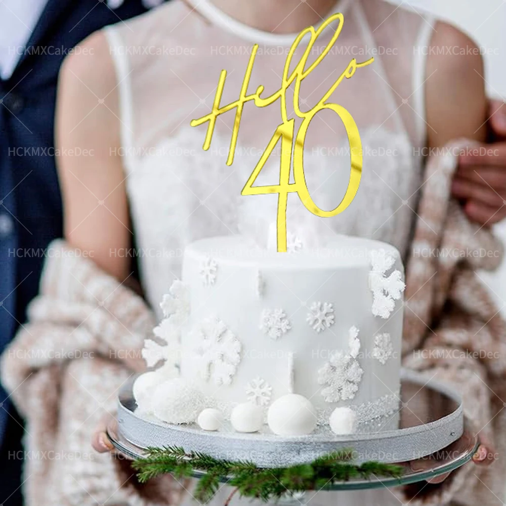 Neue Hello 18 30 40 50 60. Geburtstag Kuchen Topper Acryl Spiegel Gold Alter Alles Gute zum Geburtstag Dekor 21 50 60 Geburtstag Party Geschenk Kuchen – Detail 2