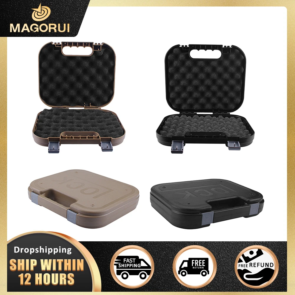 Magorui High Quality For GLOCK ABS Pistol Case Gun Protector Padded Foam Lining Tactical Hunting Accessories For Glock Box