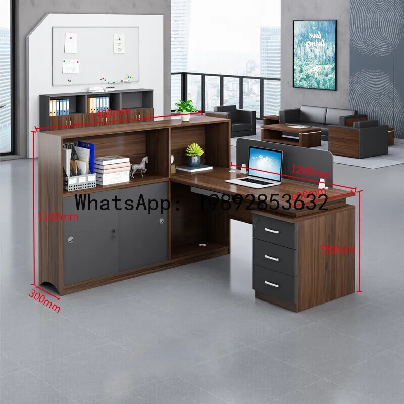 

PYJ Screen Office Desk and Chair Financial Desk Workstation Card Space Simple Modern Staff Computer Desk