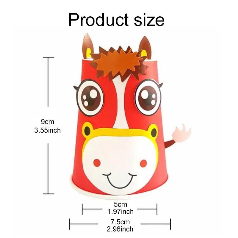 12pcs/set 3D DIY handmade Paper Cups Sticker Material Kit Kids Kindergarten School Art Craft Educational Toys for Children TMZ image 6