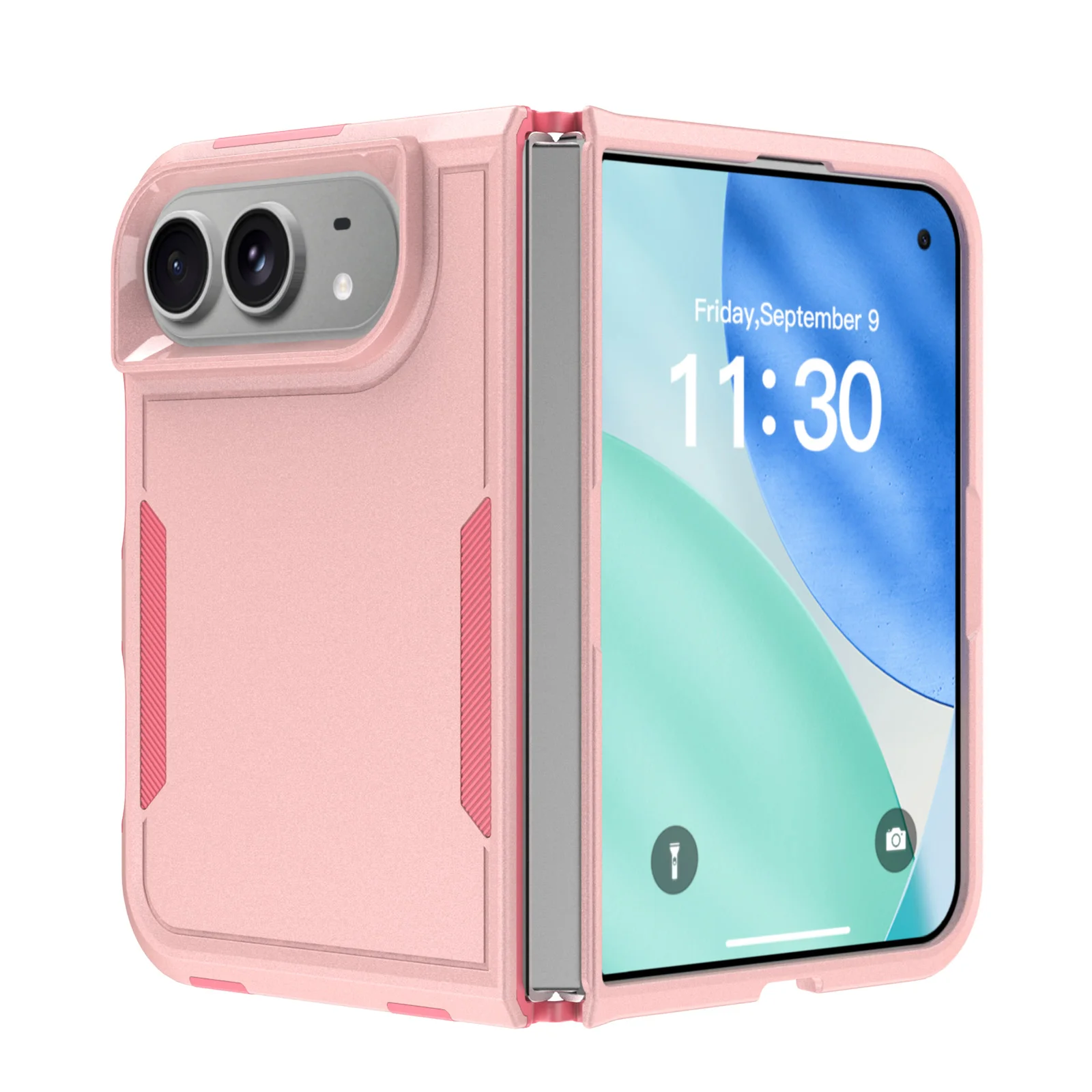 Coque de téléphone robuste et antichoc en PC, effet peau, pour iPhone Duo Ultra 18, pli large, anti-traces de doigts, protection de l'objectif, coque fine