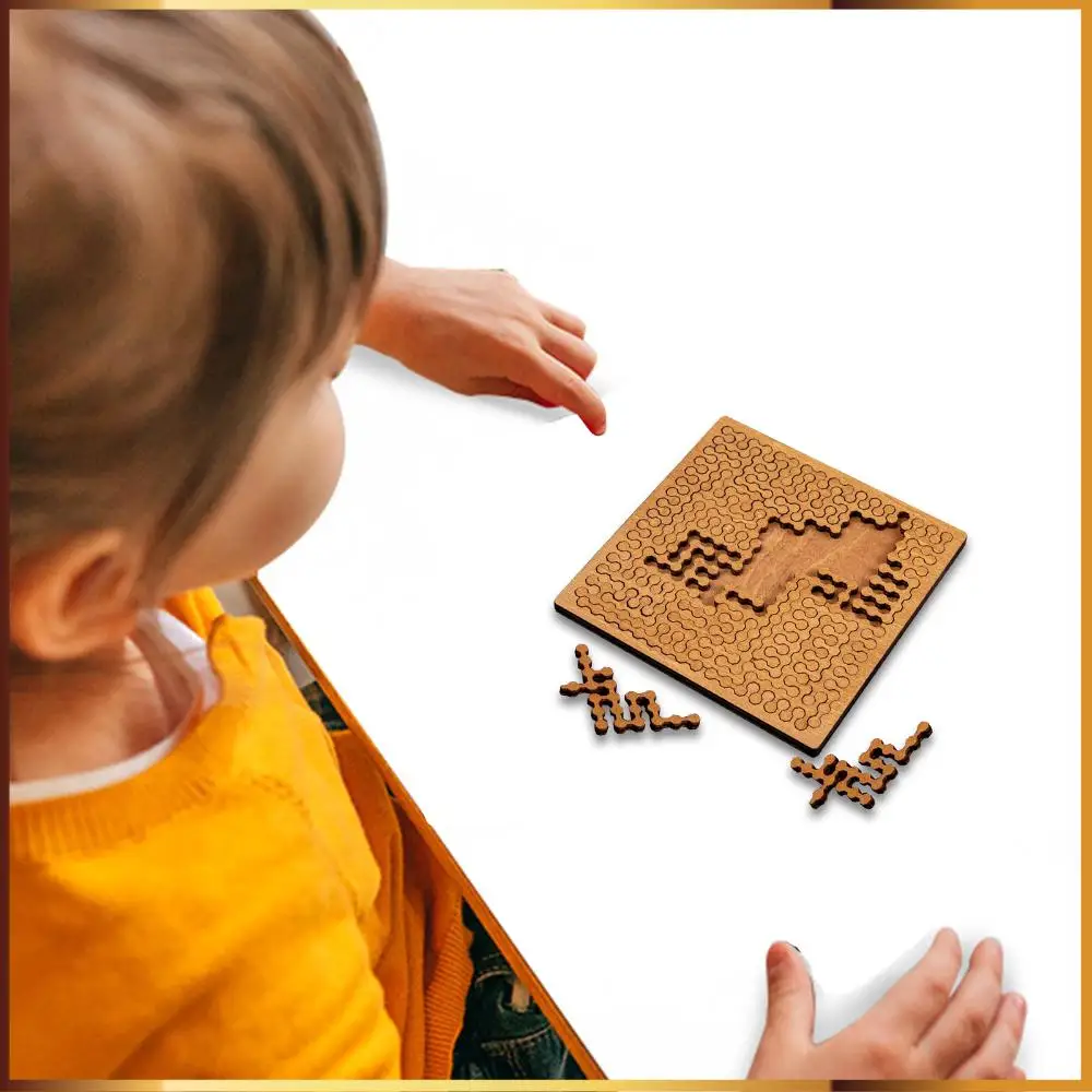 لغز صينية كسورية، لغز خشبي منحني للعقل، غير منتظم فريد ومبتكر #1