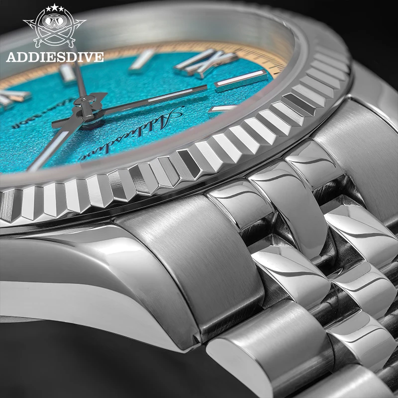 ADDIESDIVE 36mm New Quartz Men Watch Luxury Sapphire Glass Dive 100m Waterproof BGW9 Luminous Dress Watch 316L Stainless Steel