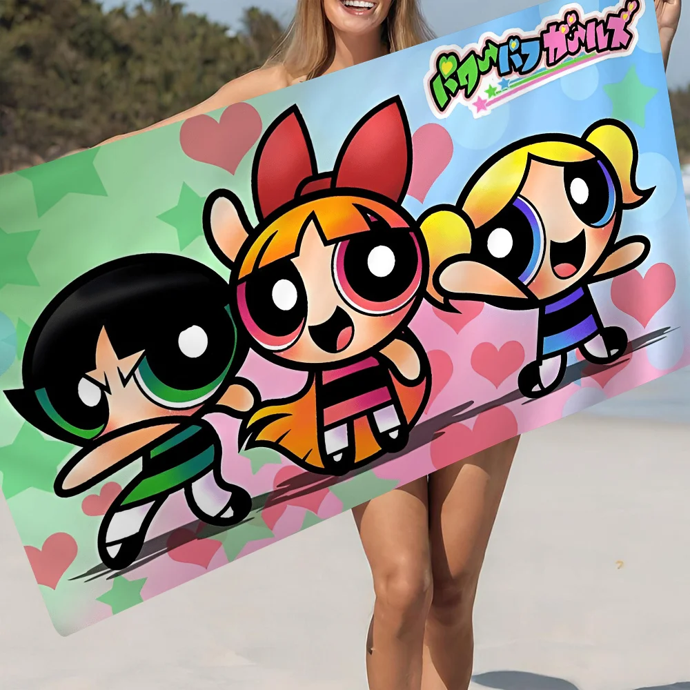 P-Powerpuff-GirlS Big Microfiber Beach Towels Quick Dry Towel Sand Beach Towels Pool Towel For Travel Swim Pool Yoga