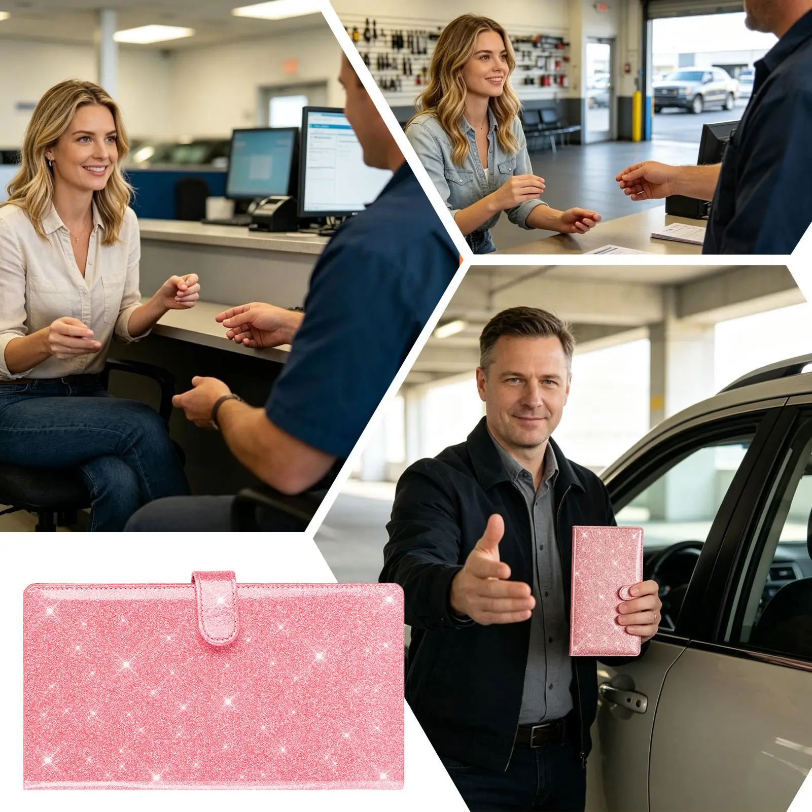 Car Insurance Holder PU Glove Box Document Automotive Organizer Magnetic Car Insurance And Registration Card Holder For Vehicle - view 4
