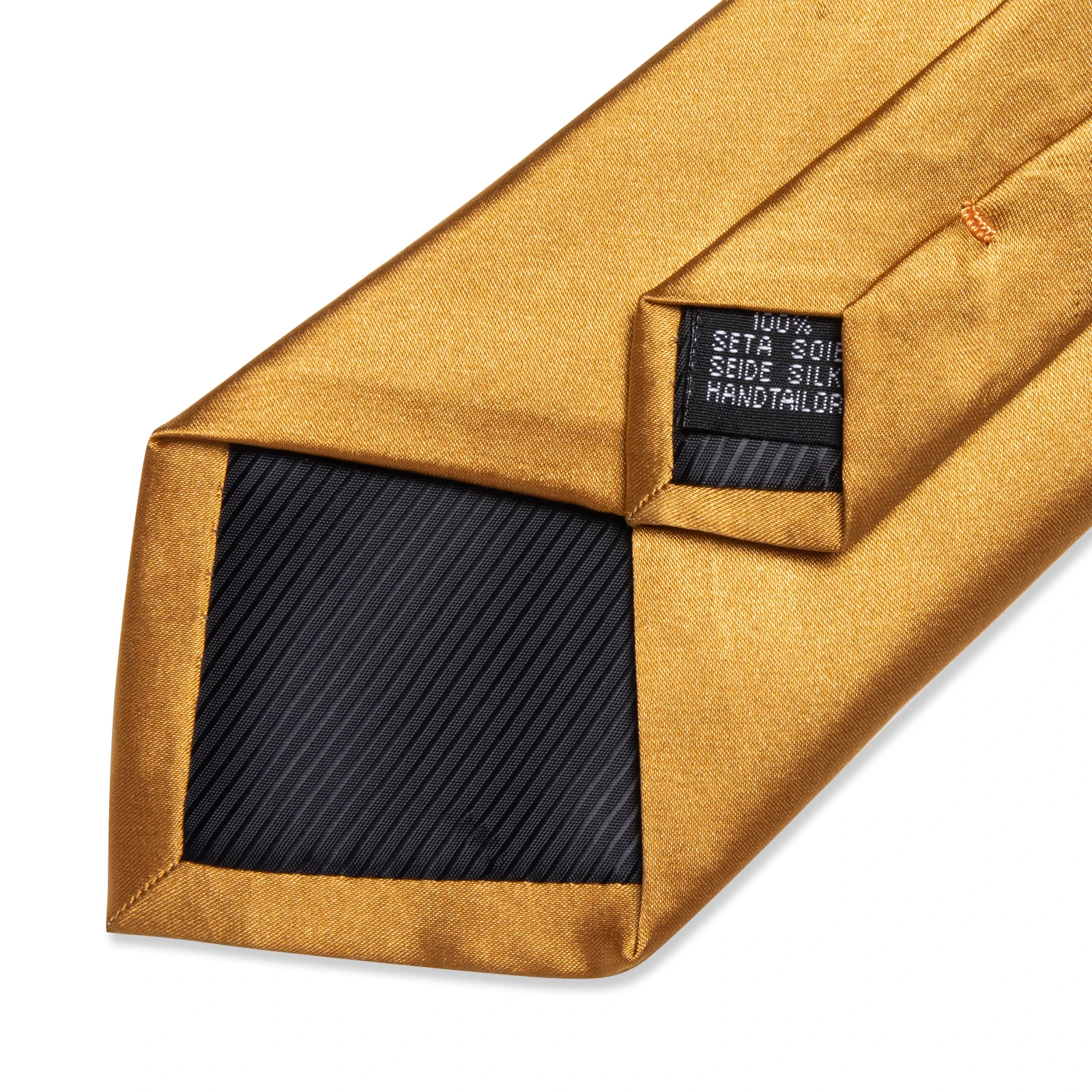 مجموعة أزرار أكمام مربعة للجيب وربطة عنق للرجال فاخرة باللون الذهبي الصلب للرجال هدية لحفلات الزفاف والعمل