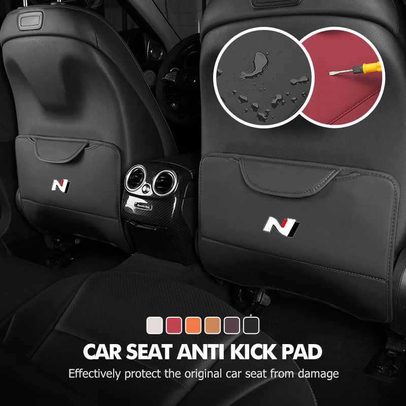 Автомобильный противоударный коврик для хранения, карман для спинки сиденья, защитный коврик для Hyundai N LINE i30 i20 Sonata Accent Tucson Elantra Azera