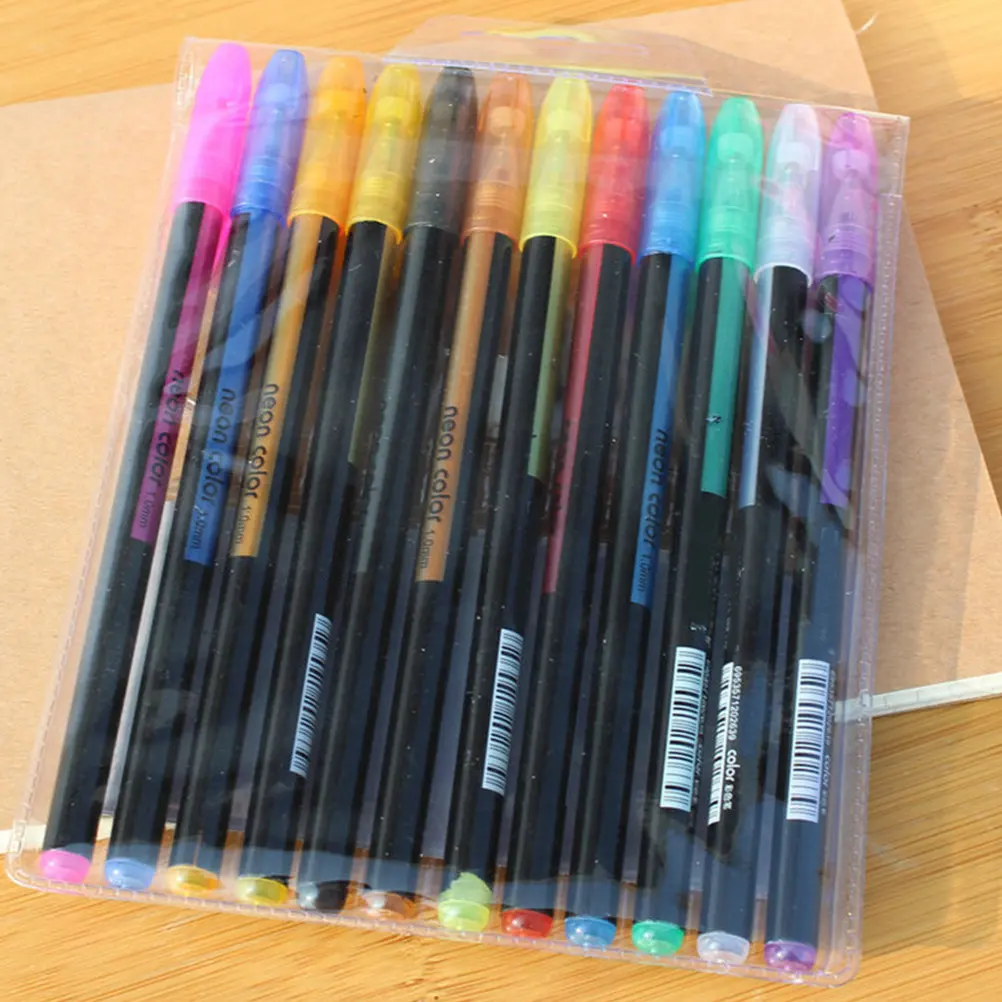 Gel Ink Pens Set 1.0mm Fine Tip Neon Coloring Pens for Adults Crafting Doodling Scrapbooking Journaling Sketching