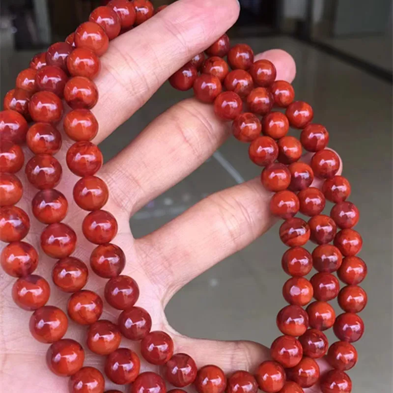 

Natural Waxi Material South Red Rose Persimmon Red Buddha Beads Bracelet Wholesale