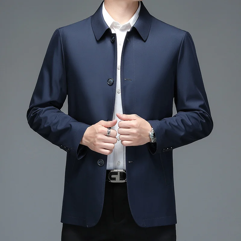 Spring Autumn Men's Jacket Midium Thin Trenchcoat Men Business Casual Clothing Male New In Outwears Single Breasted Tops FCY4628