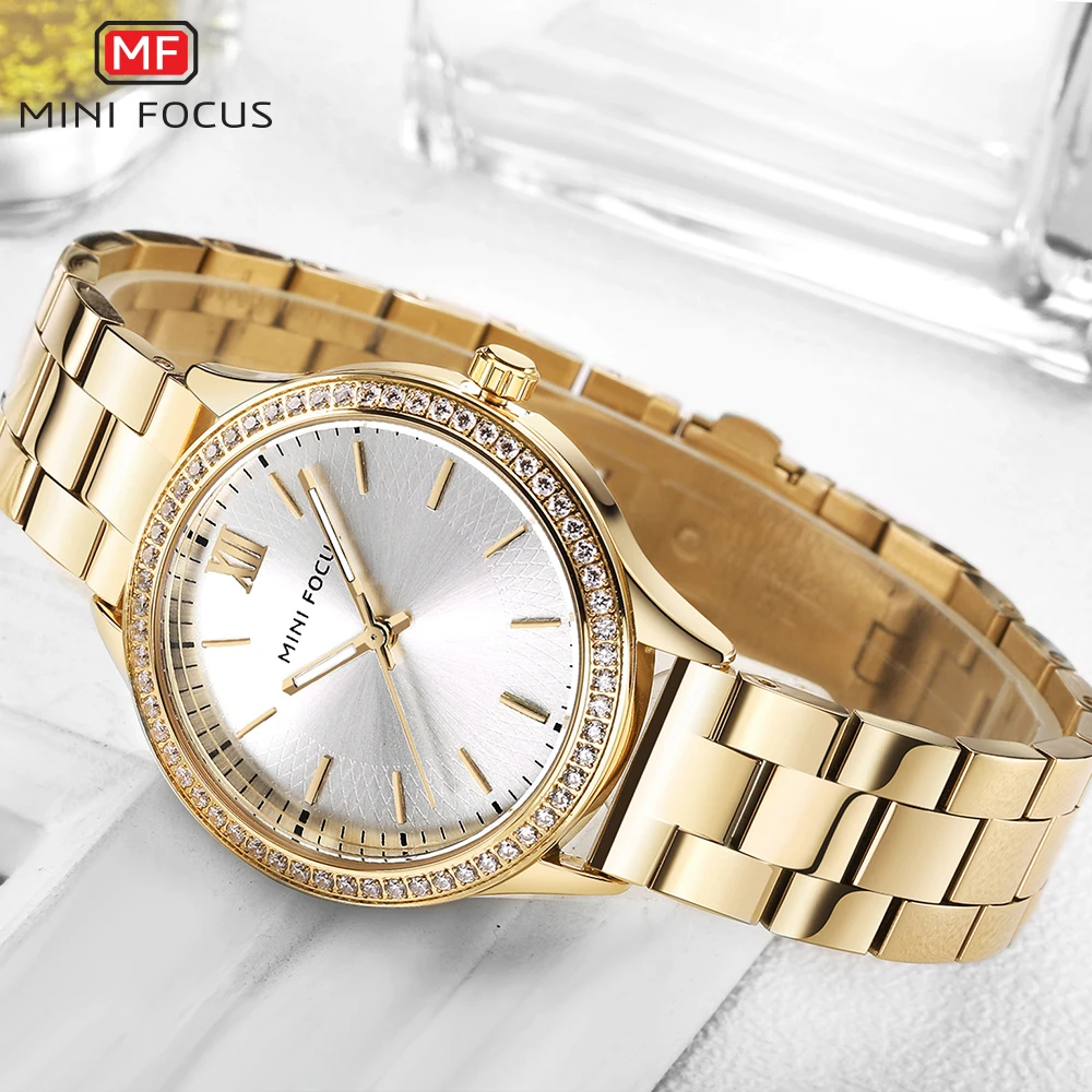 

Fashion Golden Watch for Women Stainless Steel Waterproof Women's Watches Elegant Original Luxury Ladies Quartz Wristwatch
