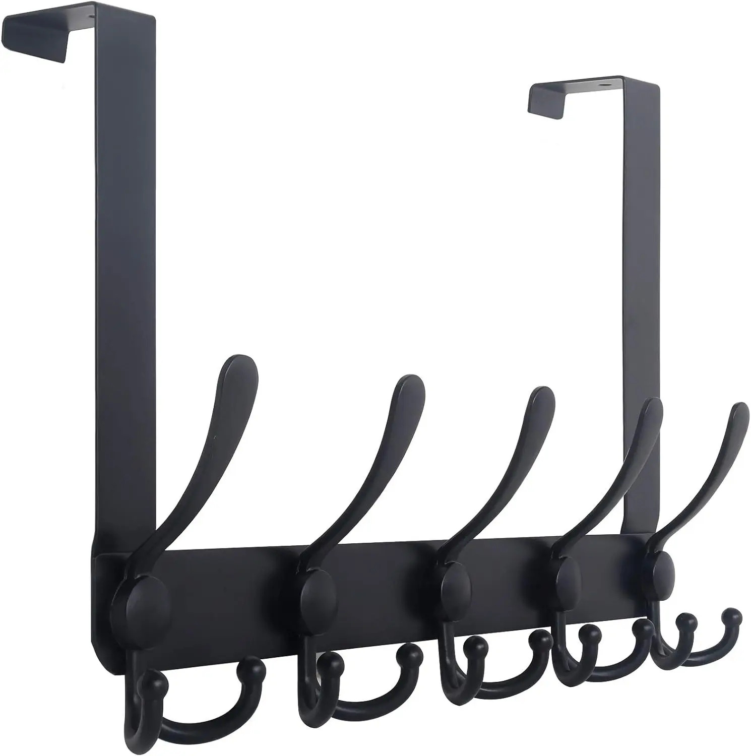 

Over The Door Hook Rack with 5 Tri Hooks for Hanging Coats, Over the Door Towel Rack coat hanger, stainless steel