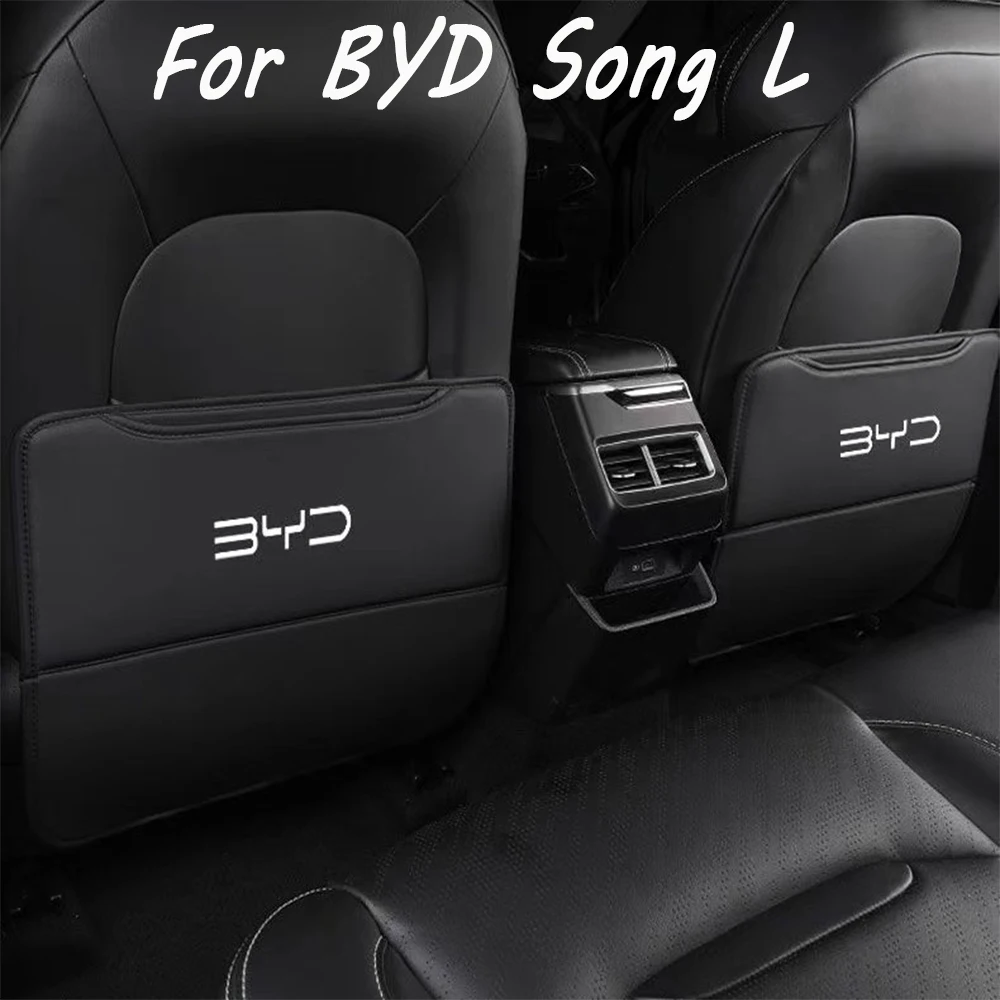 

For BYD Song L 2023 2024 Car Rear backrest seat anti kick pad leather protective pad car interior modification