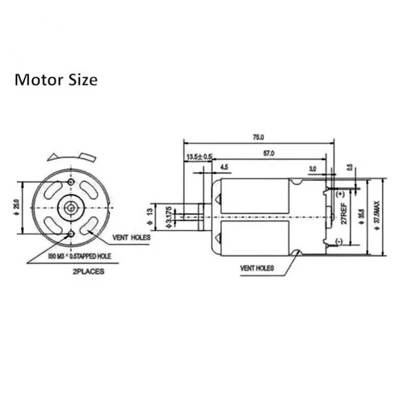 12-36V 555 DC Motor Ball Bearing Motor with High-speed Large Torque for DIY Model Car/Small Drill Micro-machine