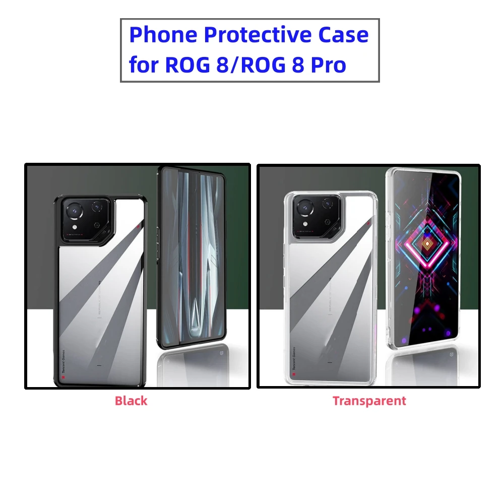 ROG 8/ROG 8 Pro용 TPU + PC 휴대폰 보호 케이스, 휴대폰 액세서리