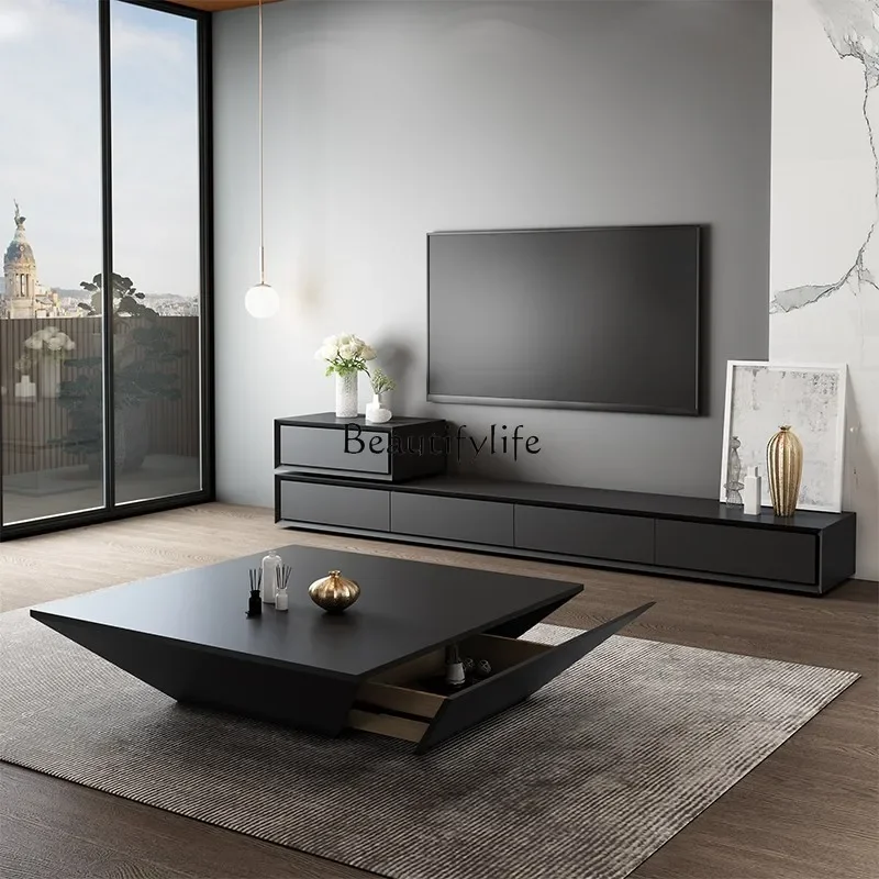 

ld14 Light Luxury Modern Minimalist Coffee Table Living Room Square Italian Minimalist Tea Table