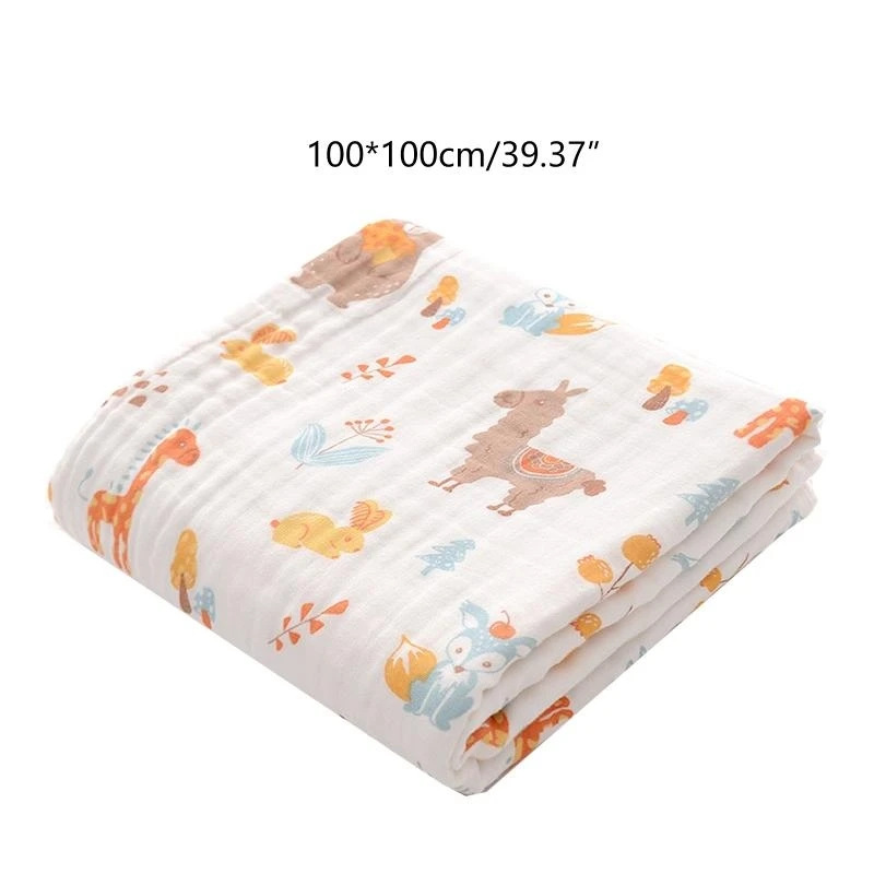 J15U طفل قماط التفاف 6 طبقات القطن الشاش تلقي بطانية الشاش لحاف منشفة استحمام