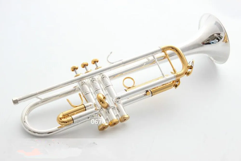 2025 New LT180S-72 Bb super Trumpet Instruments Surface Golden Silver Plated Brass Bb Trompeta Professional Musical Instrument