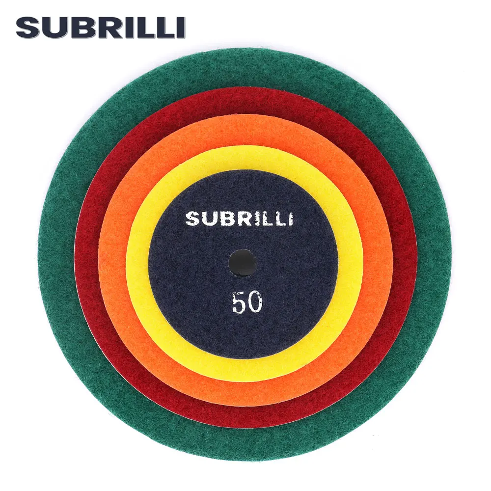 SUBRILLI 3-7Inch Diamond Polishing Pads Tools Wet Sanding Gloss Pad Stone Granite Concrete Marble Tools Industrail For Polisher
