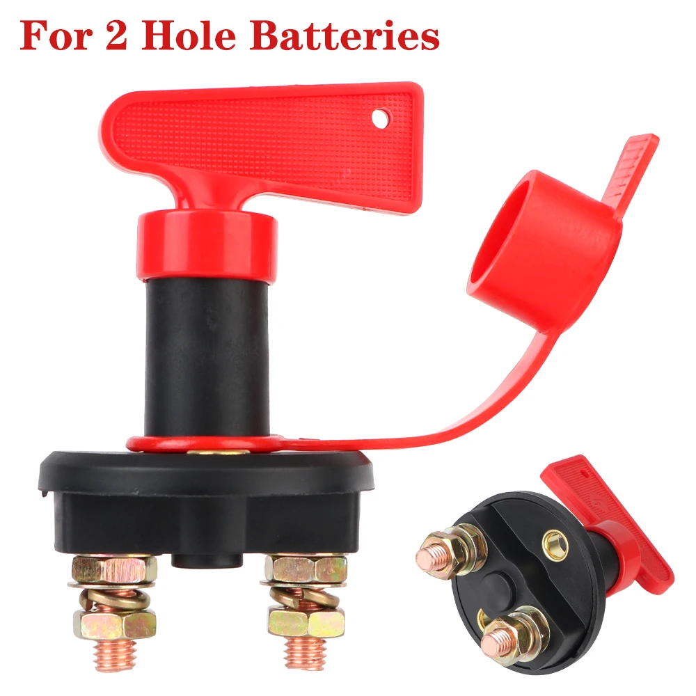 2 Keys Removable Battery Switch Battery Isolator Disconnector Vehicle Car Modified Main Cut Off Kill Switch 12V 24V 125A