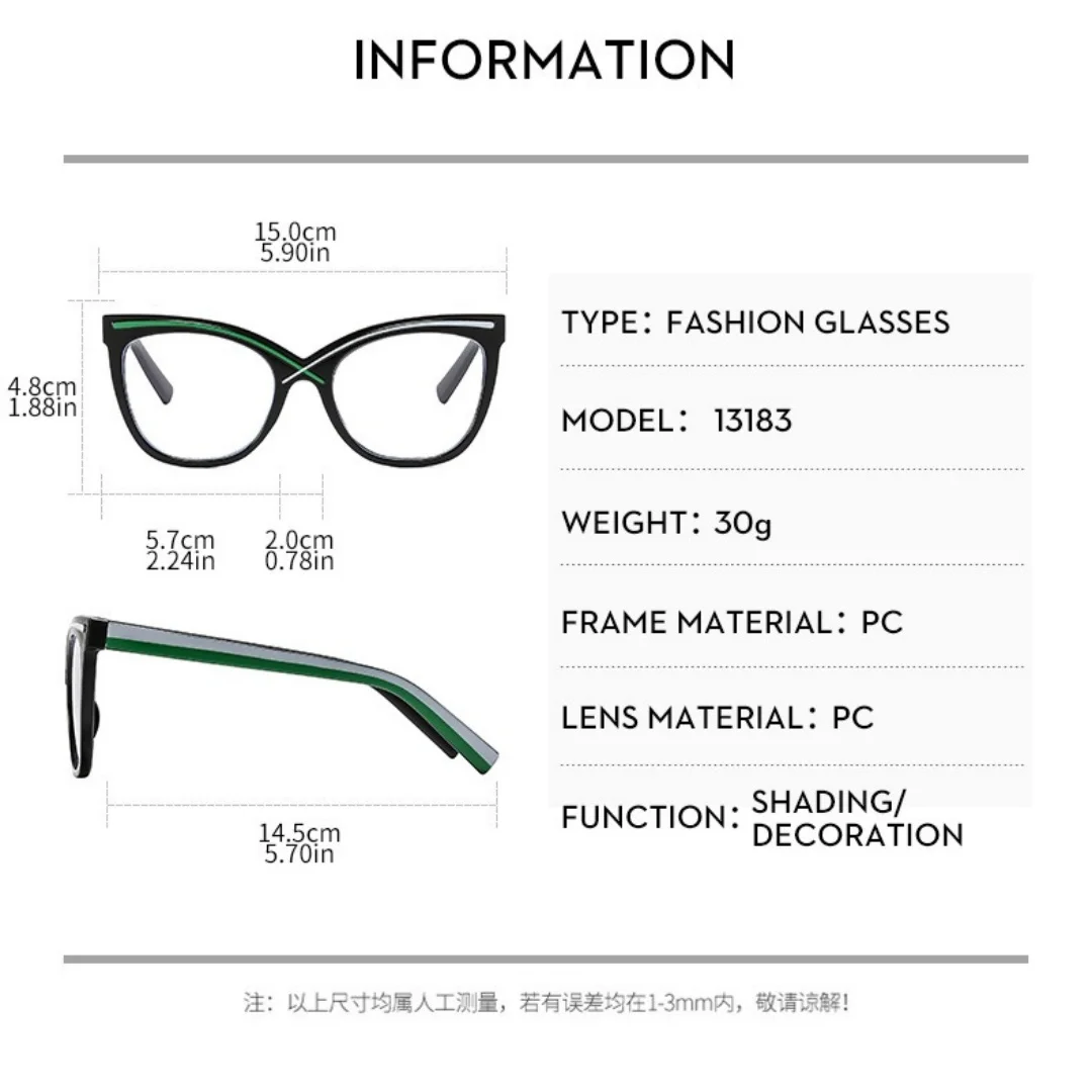 Blue Light Blocking Reading Glasses For Women Anti Blue Light Cat Eye Fashion Prescription Spectacles Older Eyeglasses for Woman