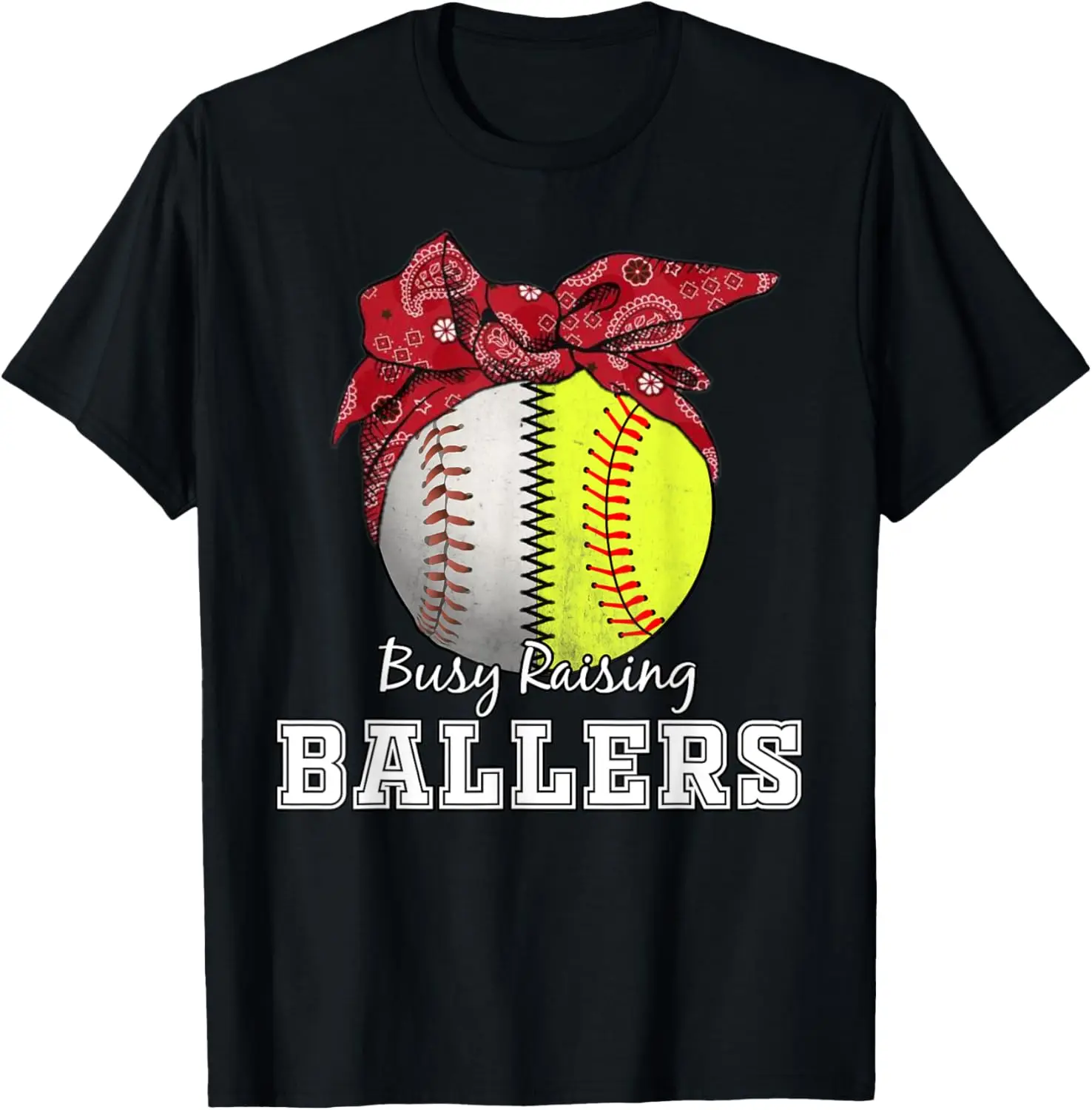 Busy Raising Ballers Softball Baseball Tee baseball mom Gift T-Shirt