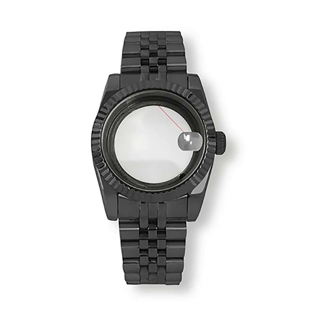 39MM Oyster Perpetual /Fluted Bezel นาฬิกาโปร่งใสด้านล่าง Jubilee สร้อยข้อมือ Sapphire Glass แว่นขยายสำหรับ NH35/ NH36