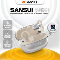 Sansui W68 OWS Earclip Bluetooth 6.0 Earphones Open Ear Air Conduction Headphone ENC Call Noise Reduction TWS Earbuds with APP