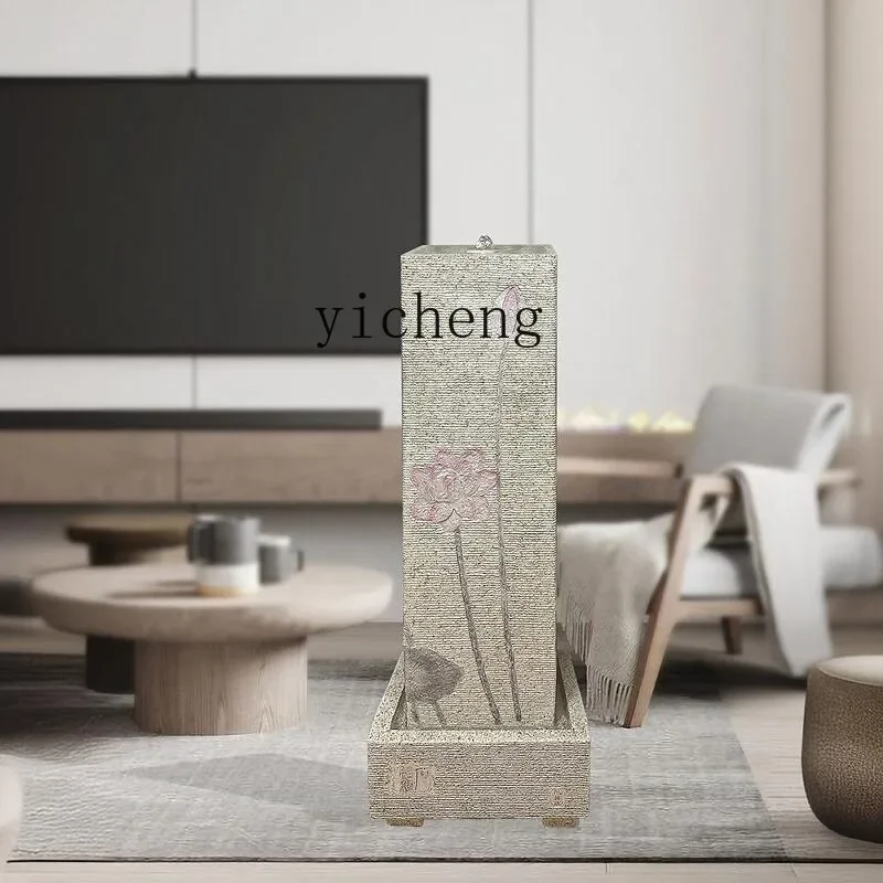 BJ  indoor square column floor-to-ceiling flowing water ornament living room entrance lucky transfer