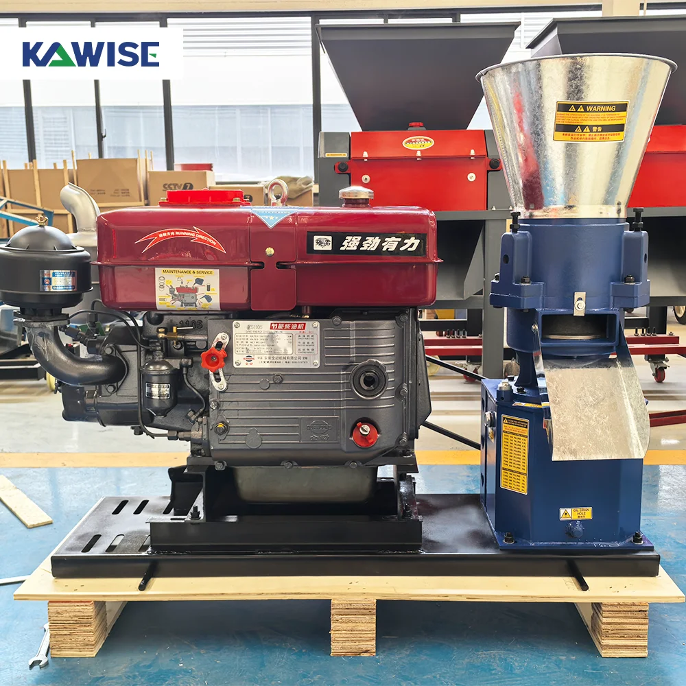 AIROW High Output Diesel Feed Pellet Mill for Small Medium Farms Farm Feed Pellets for Poultry Pig Cattle