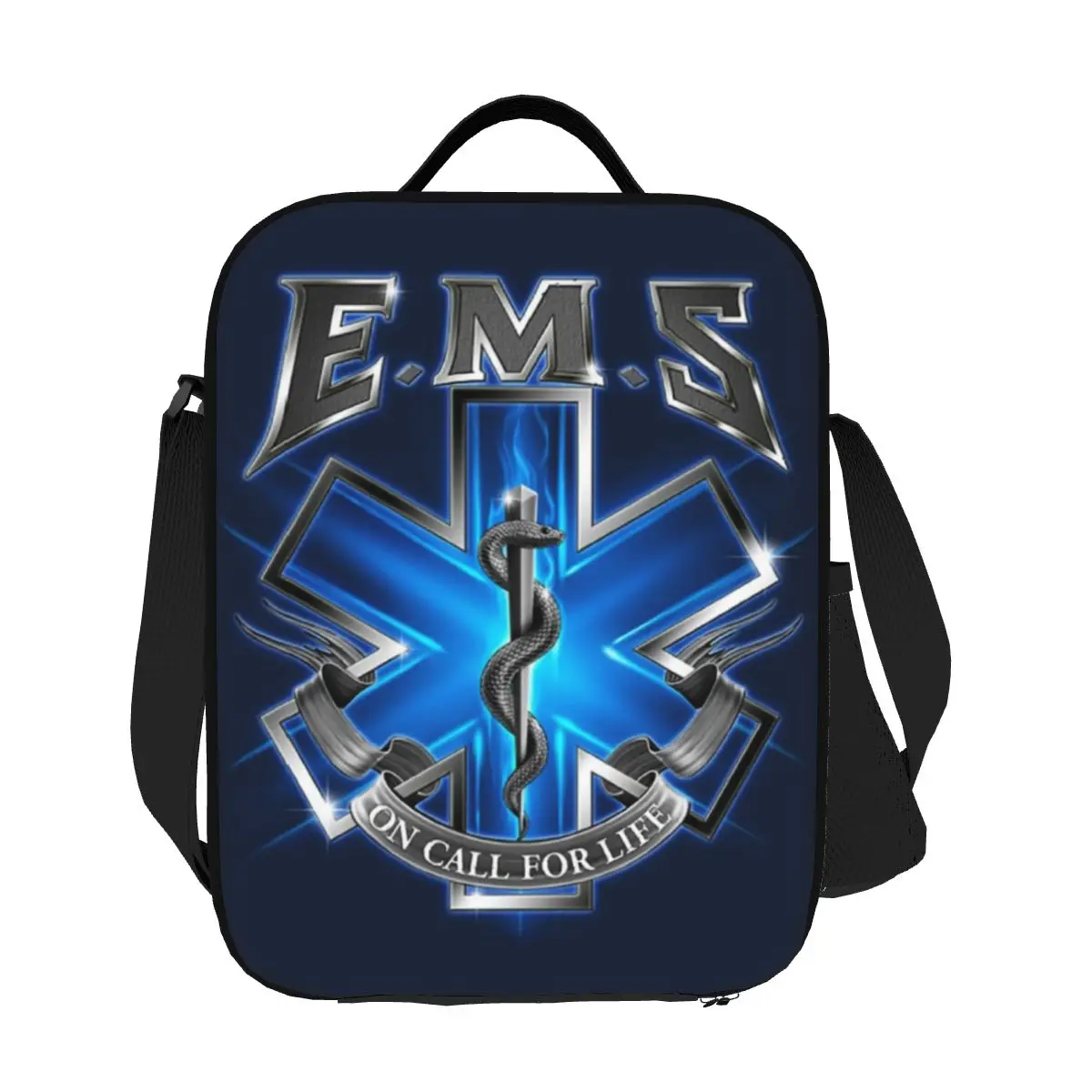 

Custom Emt Star Of Life Paramedic Doctor Ambulance Thermal Insulated Lunch Bag Women Portable Lunch Tote for Bento Food Box
