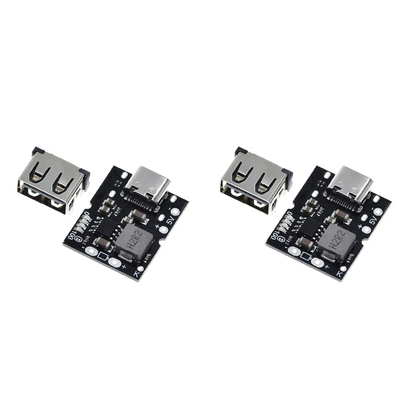 New-2X Type-C USB 5V 2A 昇圧コンバータ昇圧電源モジュールリチウム電池充電保護ボード充電器、溶接なし