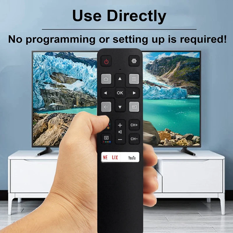 Remplacer la télécommande RC802V FNR1 pour TCL Android 4K UHD Smart TV, 65P8S 65P8 55P8S 55P8 49P30 elasticity 55EP680 49S6800