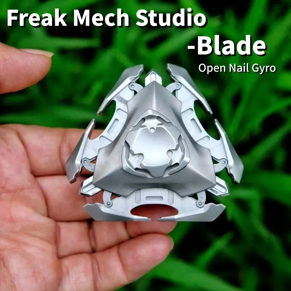 Freak Mech Studio Blade Open Nail Gyro Fidget Spinner Mechanical Metal Fidget Toy For Adults Anxiety Relief Gadgets
