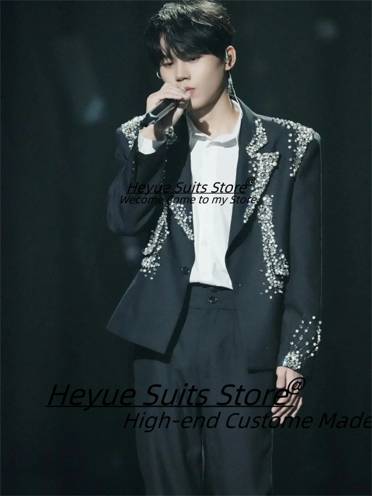 

Модные танцевальные блестящие мужские костюмы по индивидуальному заказу, роскошные свадебные смокинги для жениха, комплекты из 2 предметов, мужские пиджаки для выпускного вечера, Ropa Hombre