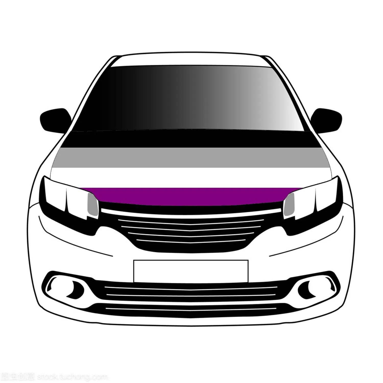 Asexuality  flag flag car Hood cover 3.3x5ft/5x7ft 100% polyester banner Digital Printing Activities festivals and car use