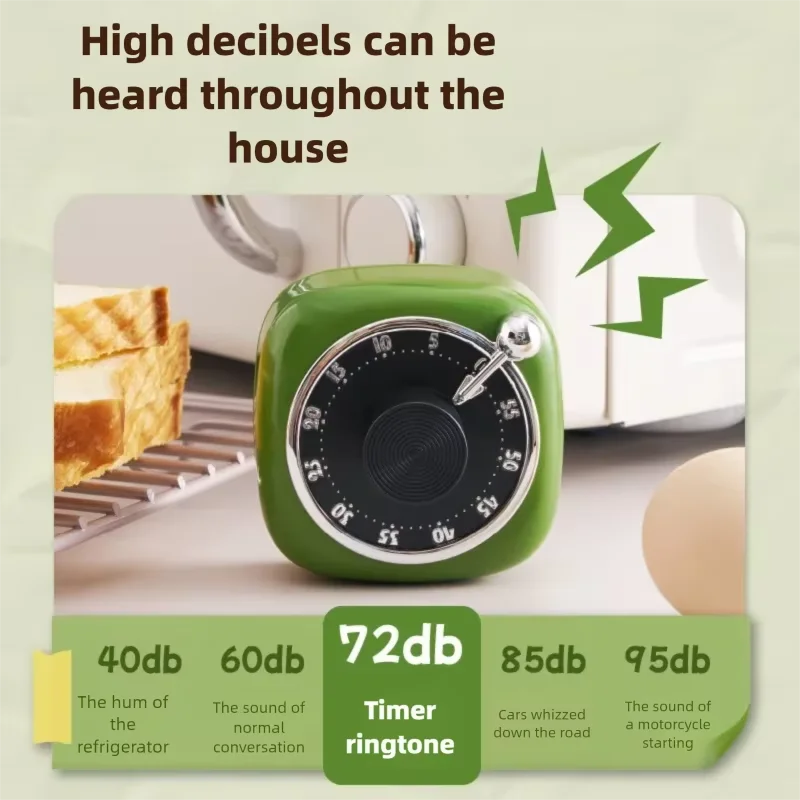 Magnetic Kitchen Timer Digital Timer 60 Min Manual Countdown Rotary Timer Mechanical Cooking Timer Cooking Shower Stopwatch