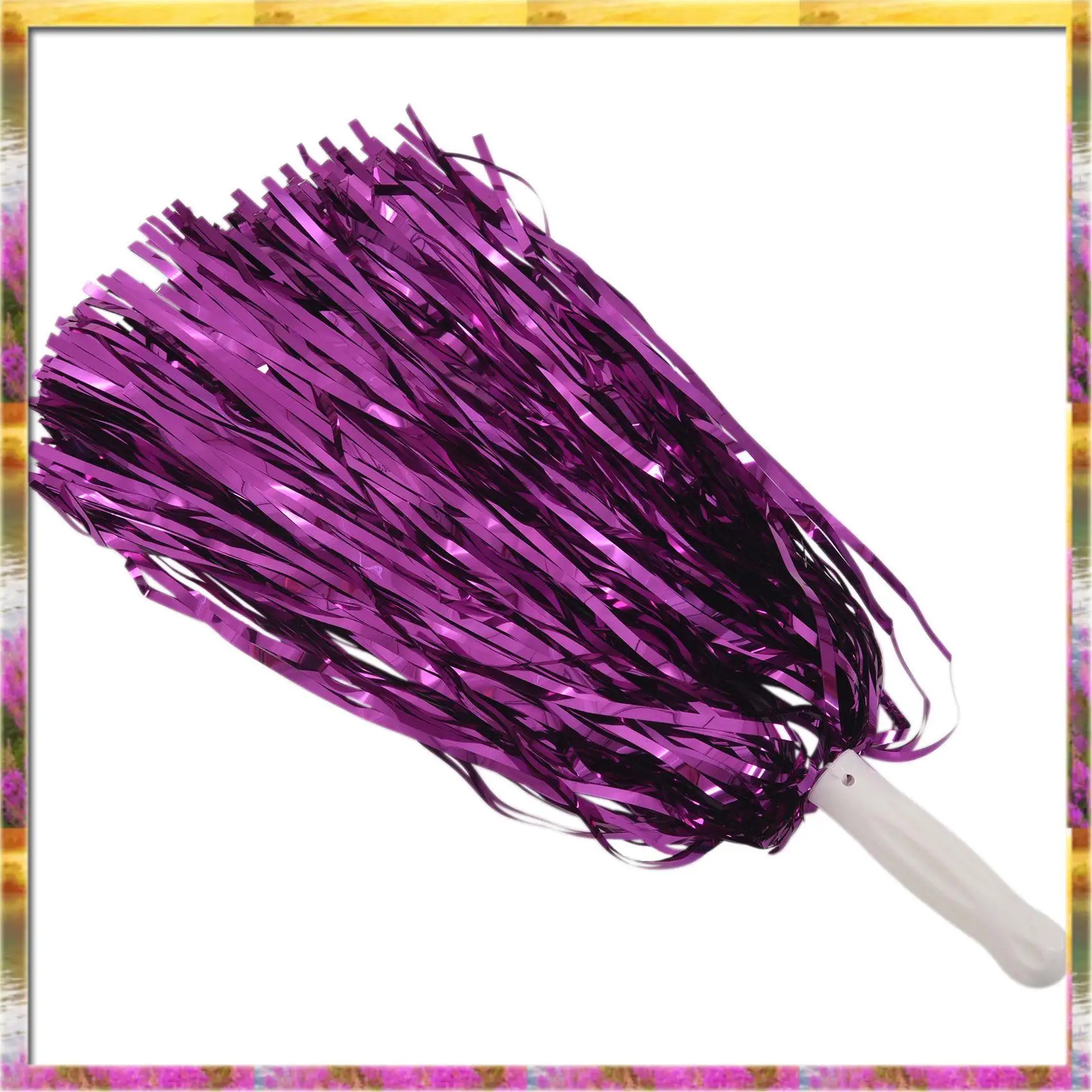 Budget-Friendly 24Pcs Cheerleading Pom Poms Metallic Foil Cheer Pom Poms With Plastic Handle For Adults Kids Cheerleaders Party