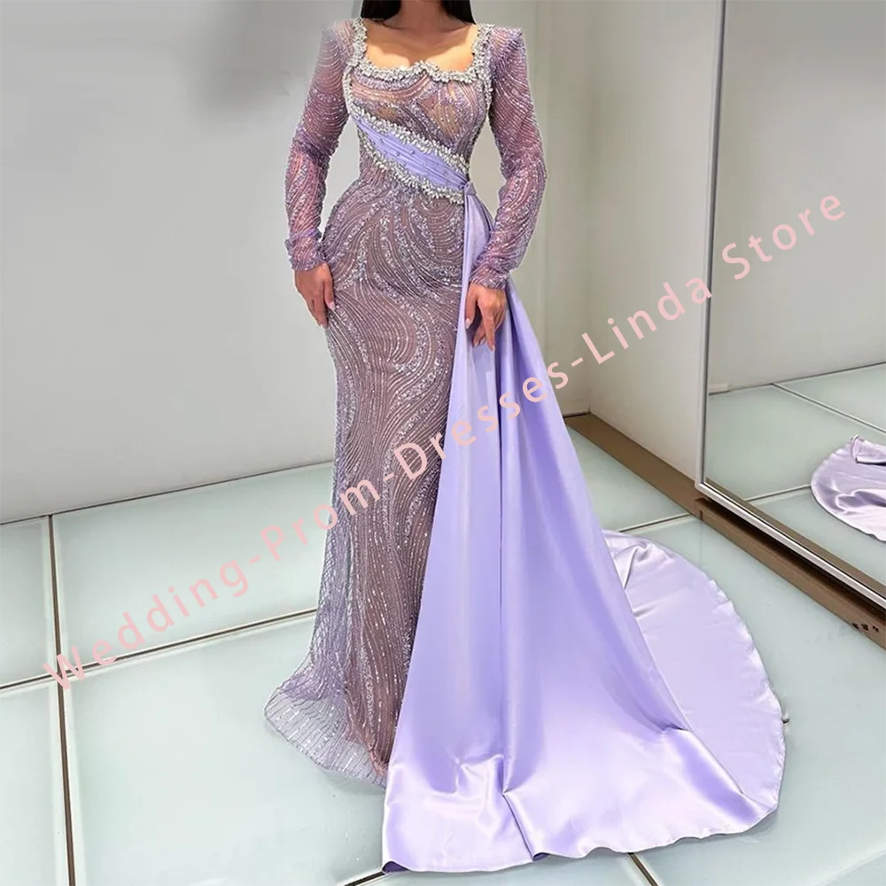 

Chic Sweetheart Sequined Beading Mermaid Formal Evening Dresses Birthday Party Prom Gowns Customized