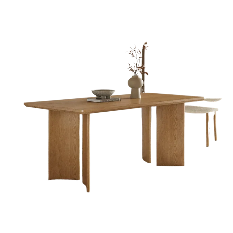 CXX cream wind solid wood dining table small household, log wind new large board dining table
