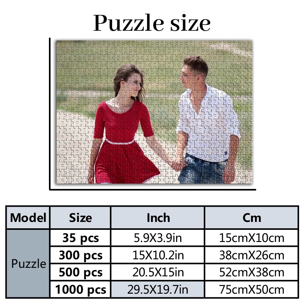 35/300pcs  couple Custom Picture Custom DIY Personalised Photo Portrait Puzzles Personalized Photo For Children Toy Family