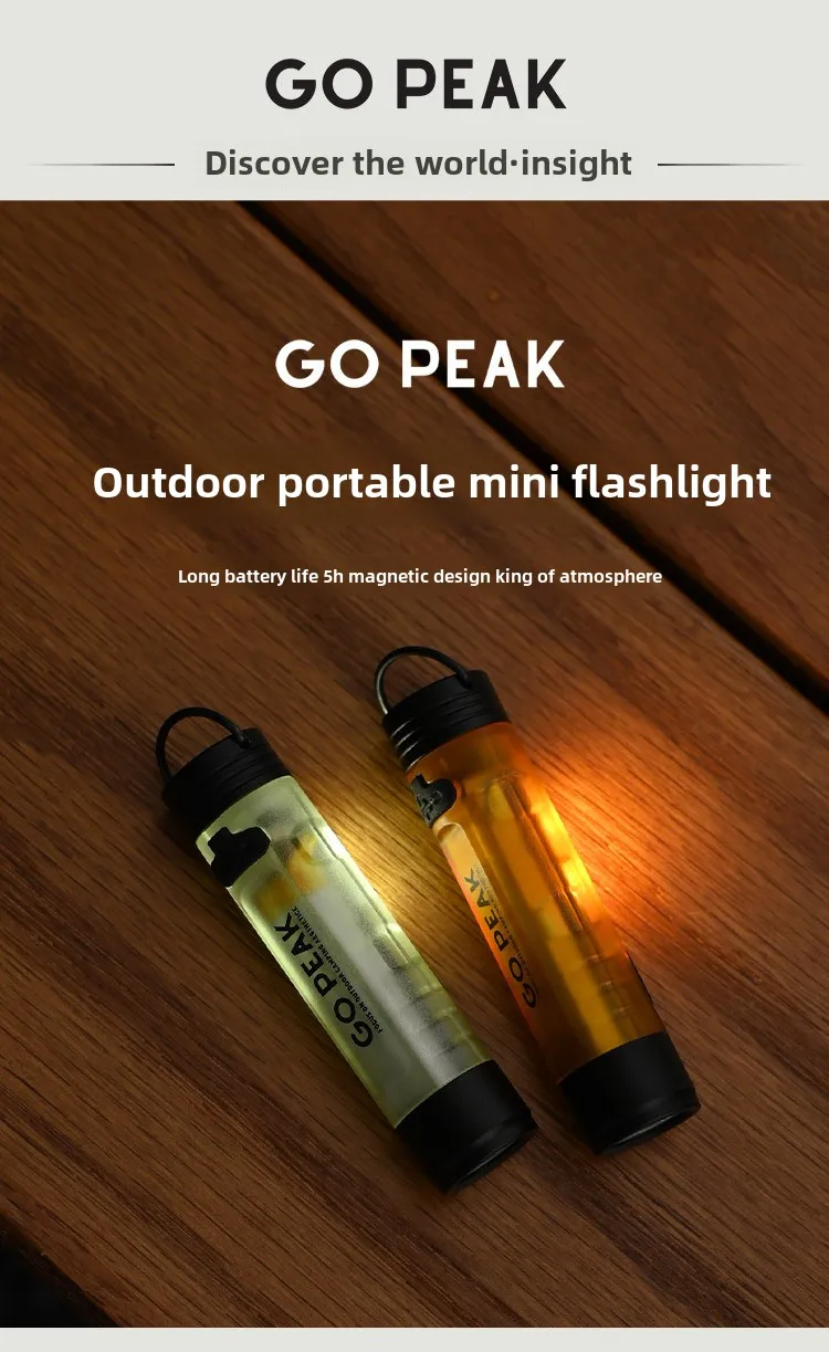 GO PEAK Neue Taschen-Mini-Taschenlampe für den Außenbereich mit Schlüsselclip, Magnetverschluss, langer Akkulaufzeit, für Katastrophenhilfe und Notfälle, 5050 kleines Licht – Detail 1