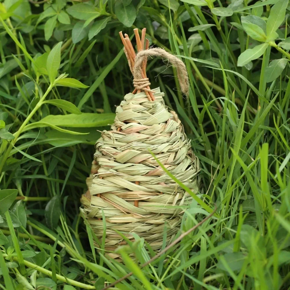 بيت الطيور الببغاء كروية بيت الحيوانات الأليفة مع عش الطيور الحبل للعصفور النمر الفاوانيا اللؤلؤ كوكاتيل اليدوية النسيج عش الطيور