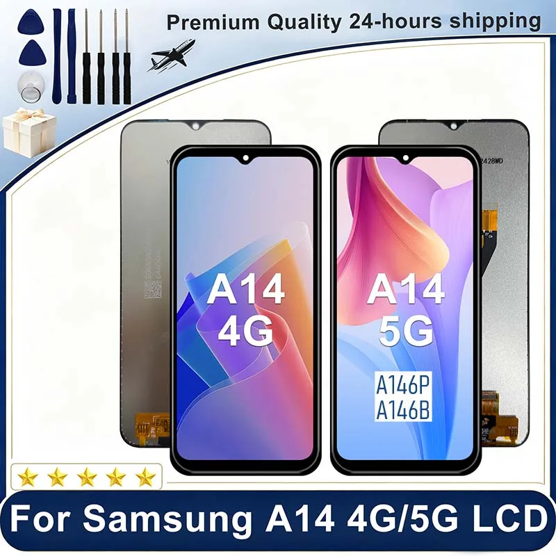 For Samsung Galaxy A14 Display A145F LCD Touch Screen Digitizer Assembly For Samsung A14 5G LCD A146B A146P Display Replacement