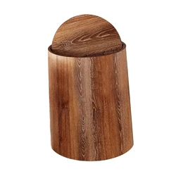 Poubelle en bois avec couvercle pivotant pour la maison et le bureau, poubelle, conteneur d'ordures domestiques, 12L, 15L, 216.239., Mars, grande capacité