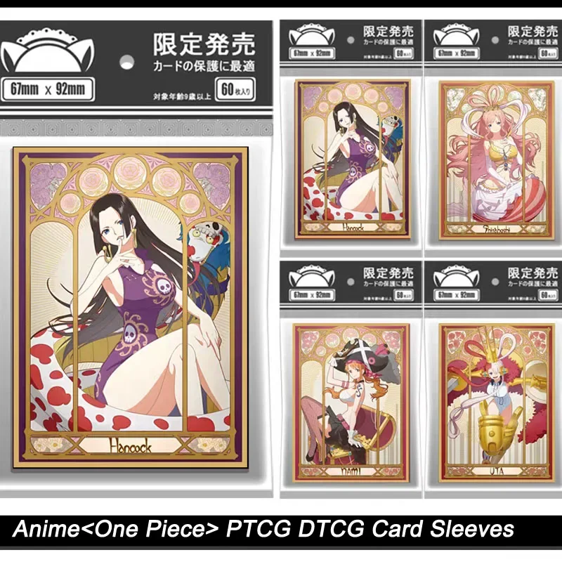 

60PCS Anime One Piece Card Sleeves Hancock Yamato Robin Nami Uta Shirahoshi Shine Flash DTCG PTCG Trading Cards Protector Case