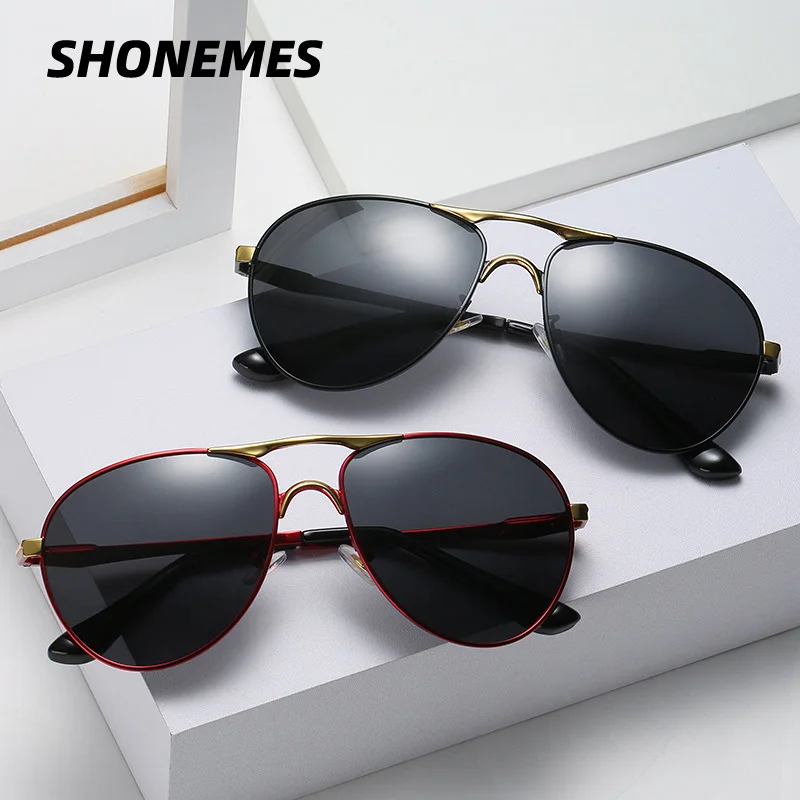 

SHONEMES Pilot Sunglasses Men Women Retro Design Big Frame UV400 Polarized Eyewear Outdoor Driving Sun Glasses for Male