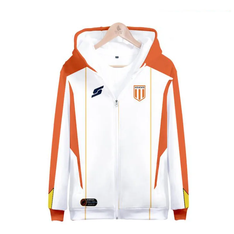 3D Print Anime Captain Tsubasa Ozora Tsubasa Kojiro Hyuga Costume Unisex Hoodie Zipper Hooded Jacket Soccer Jerseys Uniform